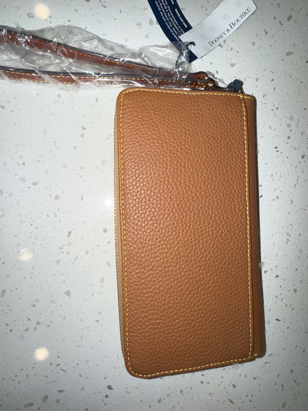 Dooney and Burke Pebble Grain Large Ziparound Wristlet NWT Tan - Picture 2 of 4